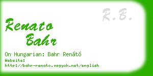renato bahr business card